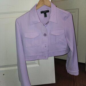 NWOT Forever 21 Purple Cropped Jacket – Lightweight Fall Layer, Back to School